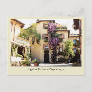 Postal Piazza típica de pueblo italiano