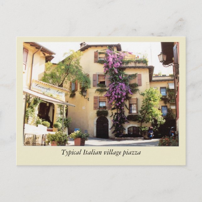 Postal Piazza típica de pueblo italiano (Anverso)