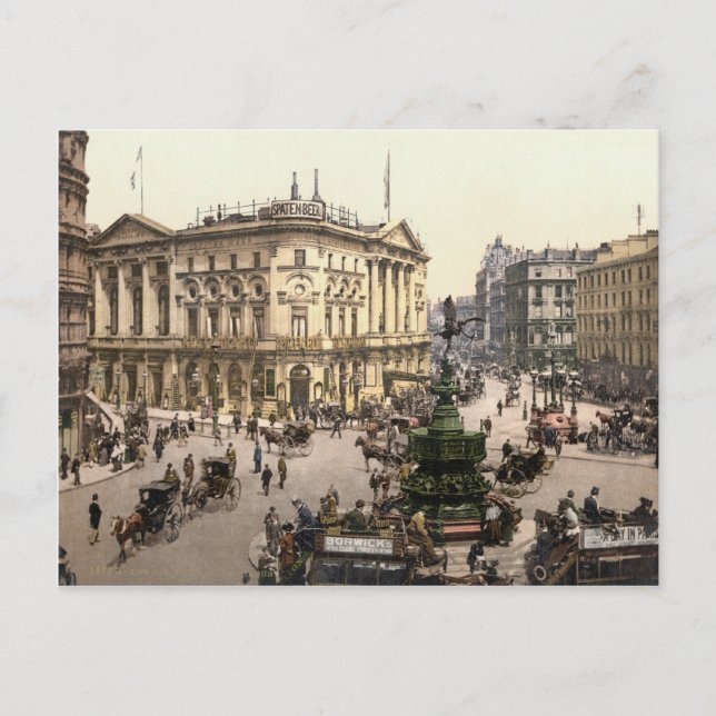 Postal Picadilly Circus, Londres c.1895 (Anverso)