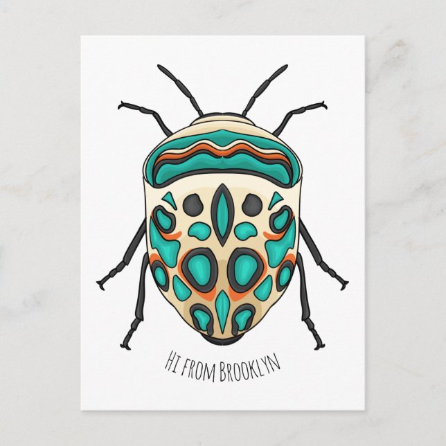 Postal Picasso bug cartoon illustration  (Anverso)
