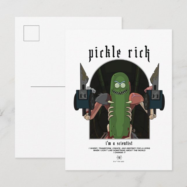 Postal Pickle Rick - Soy un científico gráfico de citas (Anverso / Reverso)