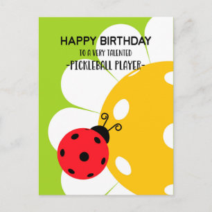 Postal Pickleball Feliz cumpleaños Personalizable verde l