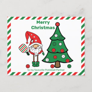 Postal Pickleball Merry Christmas Postcard