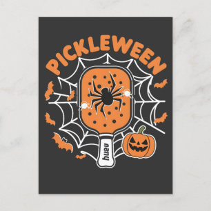Postal Pickleween Funny Spooky Halloween Pickleball Sport
