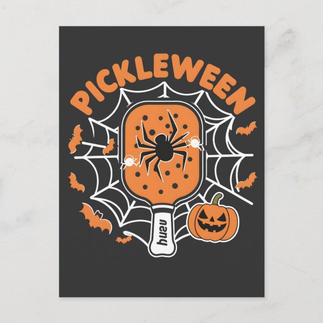 Postal Pickleween Funny Spooky Halloween Pickleball Sport (Anverso)