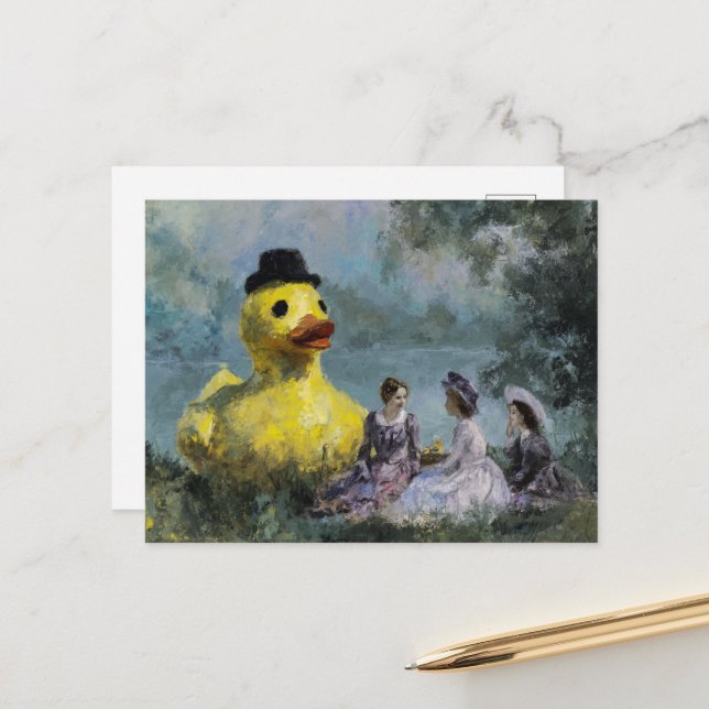 Postal Picnic con el pato gigante (Anverso/Reverso In Situ)