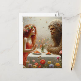 Postal Pícnic de espaguetis de hada y Sasquatch