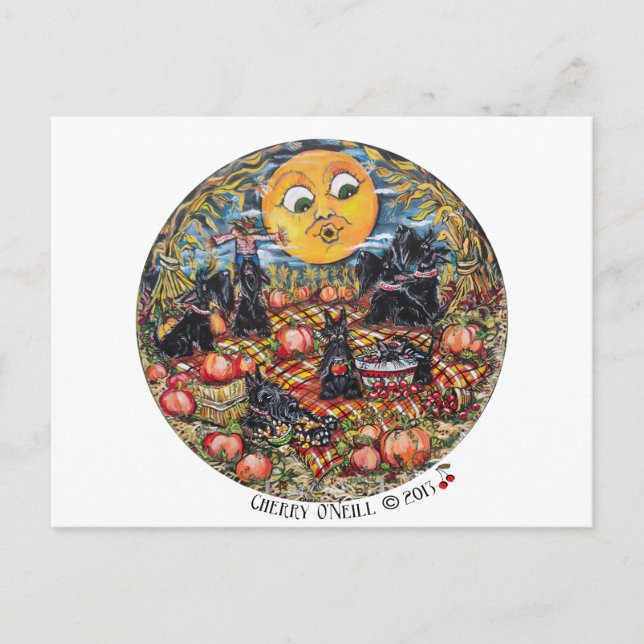 Postal Pícnic de Halloween de ScottishTerrier (Anverso)