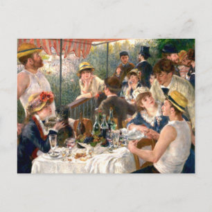 Postal Picnic en barco en el almuerzo Renoir francés