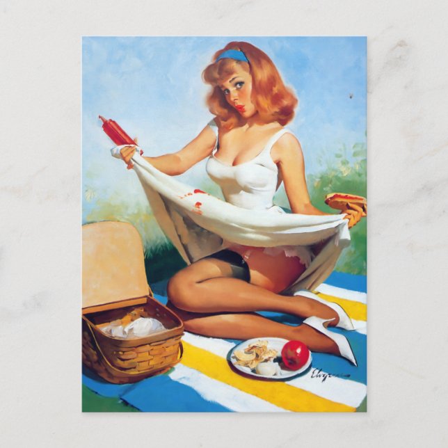 Postal Picnic Spill Pin Up (Anverso)