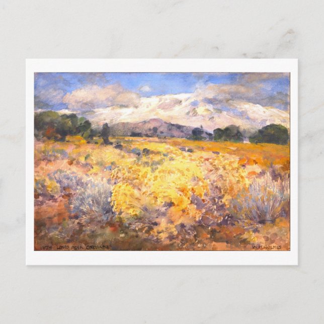 Postal Pico de Long's Peak, Colorado, pintura (Anverso)