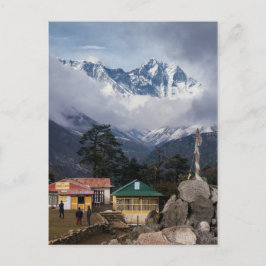 Postal Pico del Everest en Tengboche, aldea del Himalaya