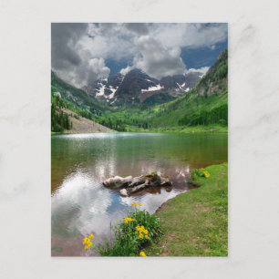 Postal Pico Maroon / Lago en Aspen Colorado