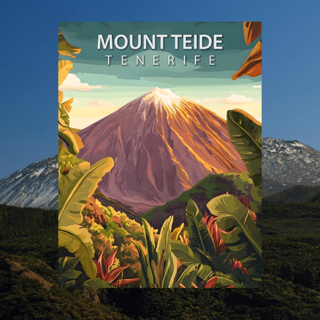 Postal Pico Volcánico Mount Teide Tenerife Viaje (Mount Teide Tenerife Volcanic Peak Travel Postcard
)