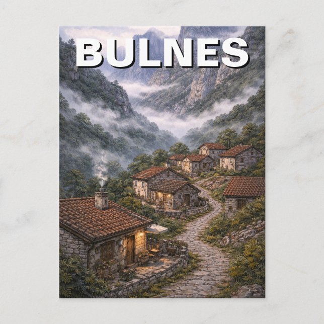 Postal Picos de Europa Bulnes Viajes a España (Anverso)