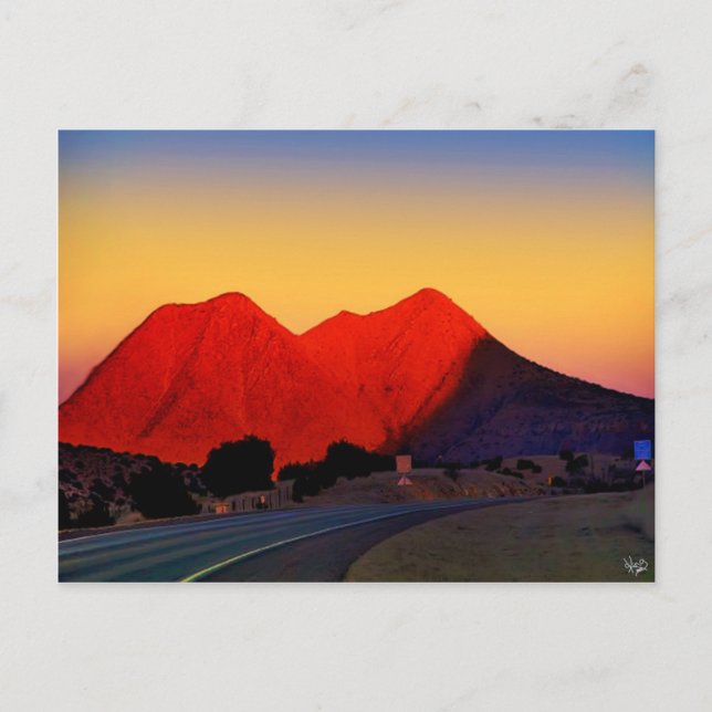 Postal Picos gemelos o picos de la hermana, alpino, TX (Anverso)