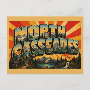 Postal Picos Lagos Arte del Parque Nacional North Cascade