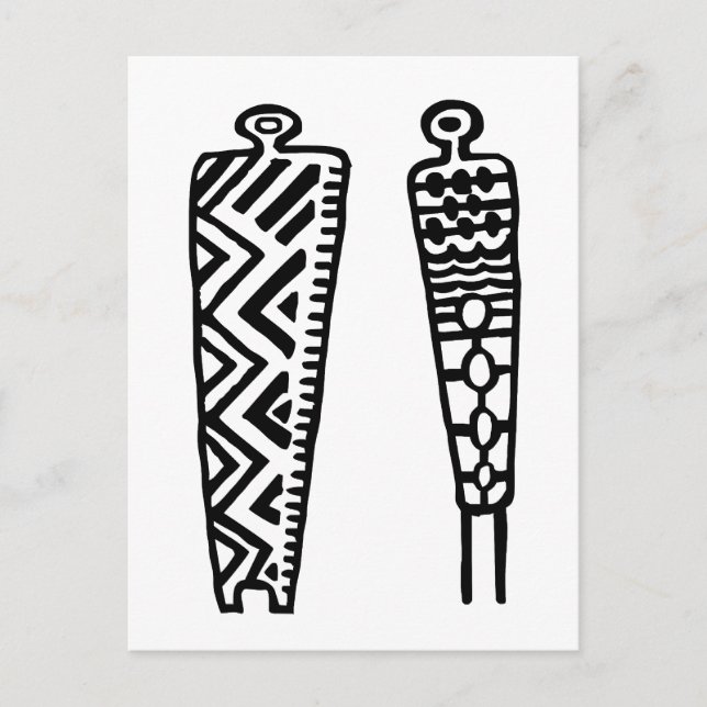 Postal Pictografo Hombres-BW (Anverso)