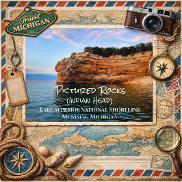 Postal Pictured Rocks – Acantilados pintados del lago Sup