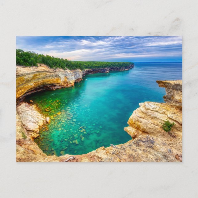 Postal Pictured Rocks Vista Photo Print (Anverso)