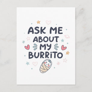 Postal Pídeme sobre mi arte de bebé burrito lindo