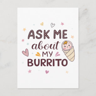 Postal Pídeme sobre mi arte de bebé lindo burrito