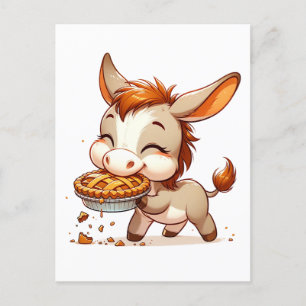 Postal Pie Adorable De Acero De Burro