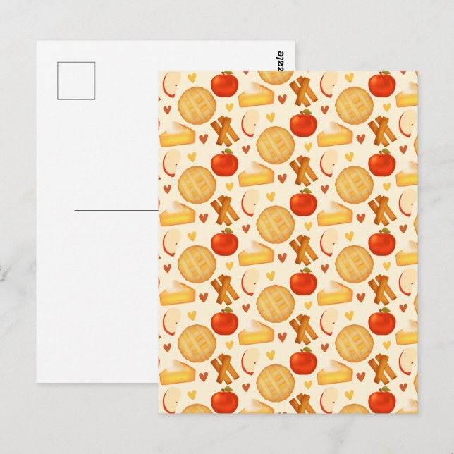 Postal Pie De Apple E Ingredientes Antiguos (Anverso / Reverso)