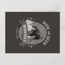 Postal Pie grande Yeti. Sasquatch. Retro, Vintage.