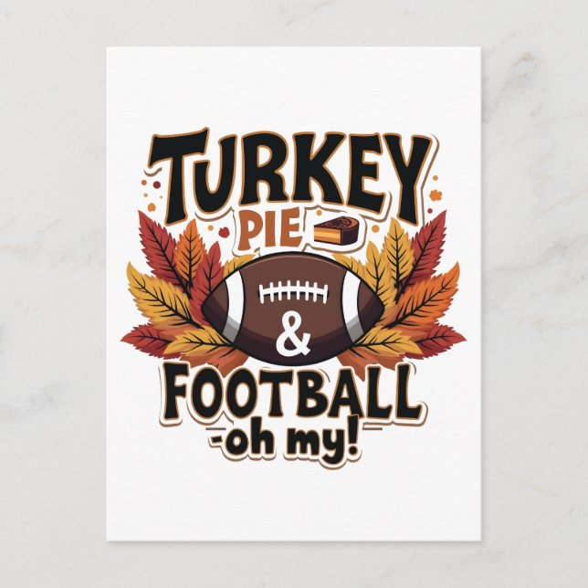 Postal Pie turco y fútbol en mi día de acción de gracias  (Anverso)