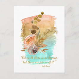 Postal Pieces of Heaven Quote Boho Flowers 