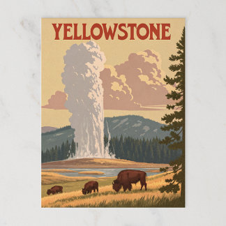 Postal Piedra amarilla vintage: Erupción fiel vieja
