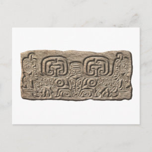 Postal Piedra de jaguar maya