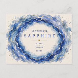 Postal Piedra de nacimiento de zafiro de septiembre