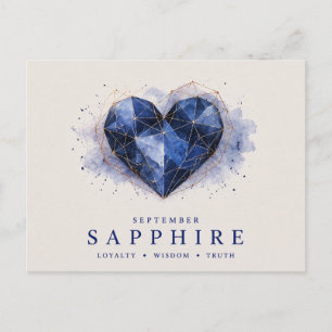 Postal Piedra de nacimiento Zafiro de corazón de septiemb
