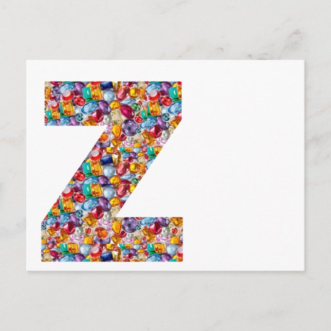 Postal Piedra Jewel Estudiada Alpha ZZZ z ZZ Regalos de c (Anverso)