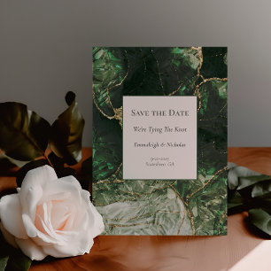 Postal Piedra preciosa verde oliva oscuro Ahorre la fecha