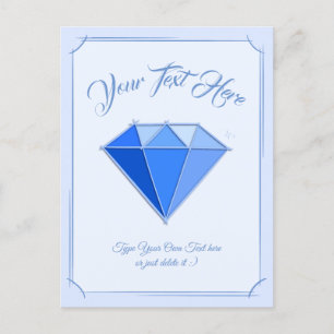 Postal Piedra preciosa zafiro. Joyería. 45 Aniversario de