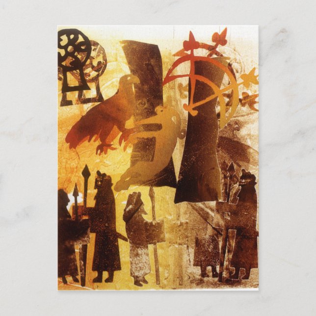 Postal Piedra testigo y símbolos (Anverso)