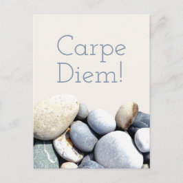 Postal Piedras de guijarros de carpe diem con estilo insp