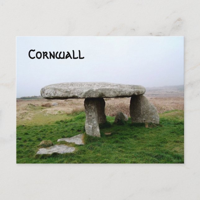 Postal Piedras derechas Cornualles Inglaterra del Quoit (Anverso)