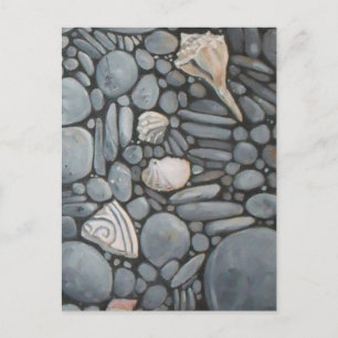 Postal Piedras en la playa conchas rocas rocas Pintando a