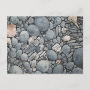 Postal Piedras en la playa conchas rocas rocas Pintando a