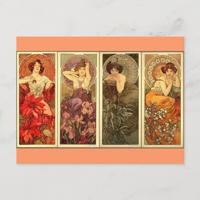 Postal Piedras preciosas - Art Nouveau (Anverso)