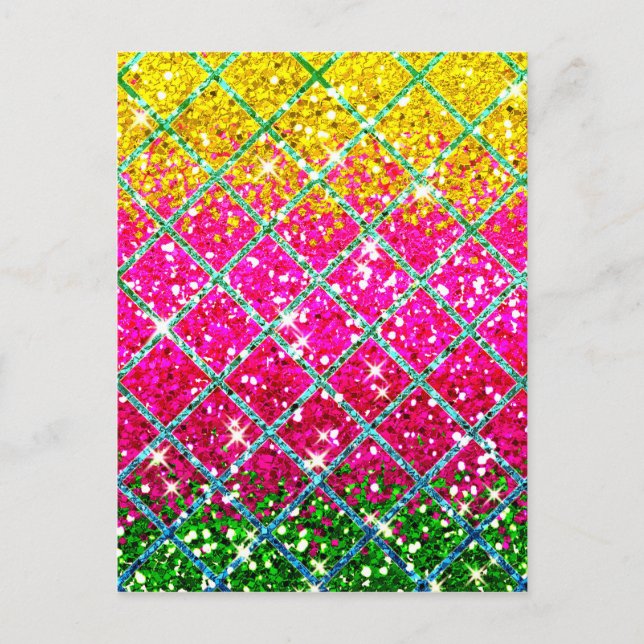 Postal Piel de serpiente rosa purpurina (Anverso)