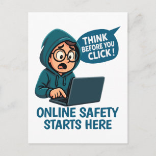 Postal Piensa Antes de Hacer Clic - Conciencia de Segurid