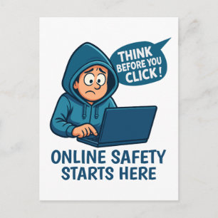 Postal Piensa Antes de Hacer Clic - Conciencia de Segurid