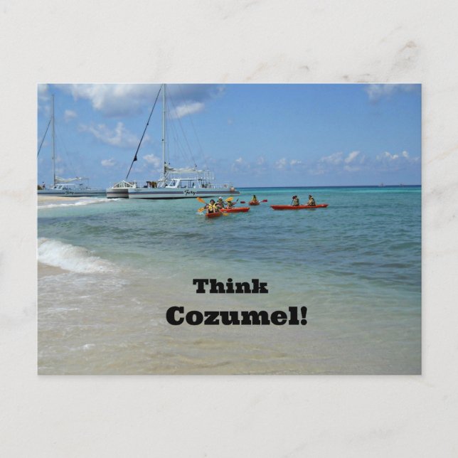 Postal ¡Piensa en Cozumel! (Anverso)