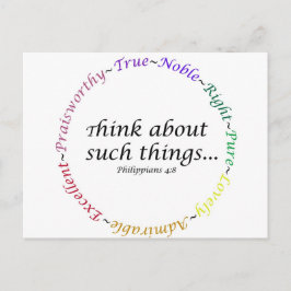 Postal Piensen en esas cosas... Filipinas 4:8