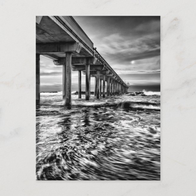 Postal Pier B&W al amanecer, California (Anverso)
